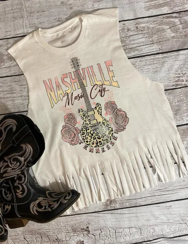 Miniatura 3 de iliheyov Nashville - Camiseta sin mangas para mujer, diseño de festival de música country, estampado gráfico, sin mangas, Nash Music