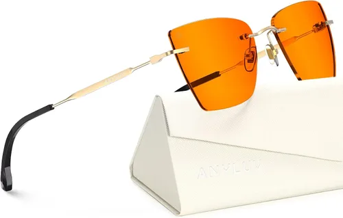 Miniatura 22 de ANYLUV Rimless Blue Light Glasses for Women/Men, Fashion Lightweight Blue Light Blocking Glasses with Stylish Metal Temples