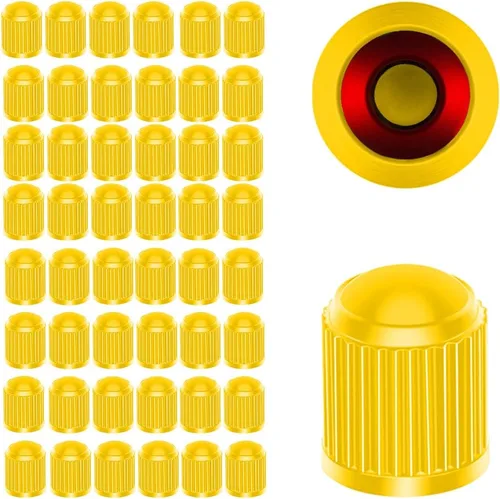 Miniatura 10 de Ziciner 25 tapas de vástago de válvula de neumático, tapa de válvula de neumático de plástico para autos con sello de goma O, cubiertas de vástago