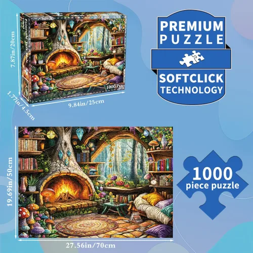 Miniatura 2 de Rompecabezas para adultos de 1000 piezas para adultos, rompecabezas de 1000 piezas, rompecabezas de 1000 piezas, árbol de cuento de hadas hueco
