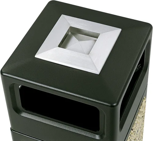 Miniatura 10 de Safco Products Canmeleon - bote de basura para interiores y exteriores, con tapa abierta, color negro, cinco paneles acanalados, capacidad de 30