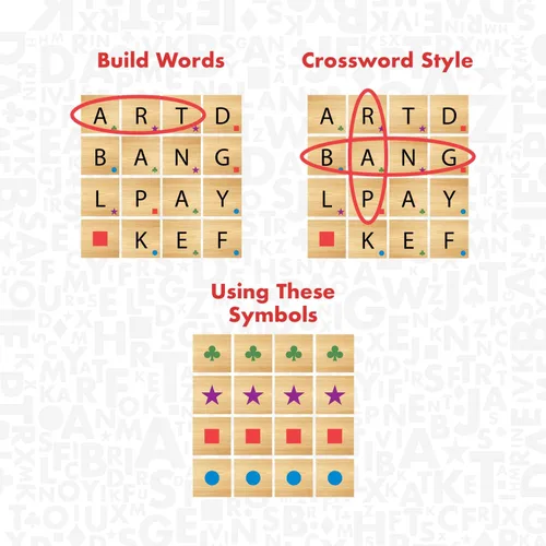 Miniatura 2 de Wordoku Fun Spelled Out - Crucigrama Sudoku Word Puzzle Juego de mesa para juego familiar, juego de cerebro nocturno con azulejos de madera de 1 a 6