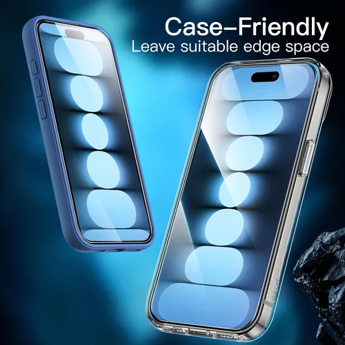 Miniatura 8 de JETech Protector de pantalla para iPhone 15 Pro de 6.1 pulgadas, película de vidrio templado con herramienta de fácil instalación, compatible