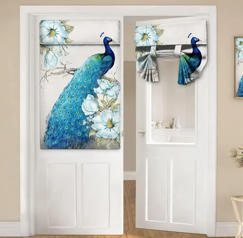 Miniatura 62 de Cortinas de puerta negras y rojas para ventanas de puerta, estampado de leopardo y cebra, cortinas de ventana para puerta de vidrio francesa