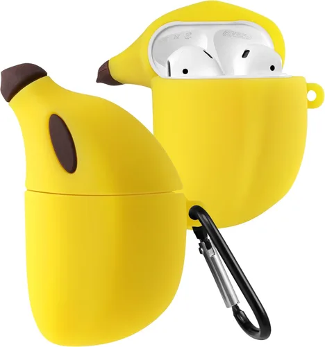 Miniatura 8 de Boaretiu - Funda para AirPods Pro/Pro de 2ª generación, lindo KawaiiBanana con llavero para AirPods Pro y Pro 2, divertida funda 3D de silicona