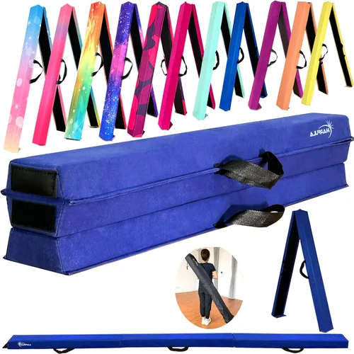Miniatura 29 de MARFULA Viga de Gimnasia Plegable de 6 PIES / 8 PIES / 9 PIES Viga de Equilibrio de Espuma para Suelo - Extra Firme - Cubierta de Gamuza - Parte