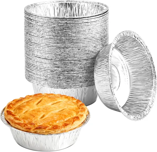 Miniatura 11 de Paquete de 100 moldes redondos de papel de aluminio para tartas de 4 pulgadas, latas desechables de papel de aluminio para hornear, cocinar