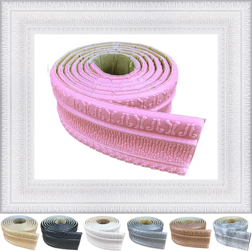 Miniatura 10 de YLL YLL Moldura de Corona Despegar y Pegar Espuma de Borde de Pared 3D Zócalo Moldura Flexible Trim Autoadhesiva Borde de Papel Tapiz Borde