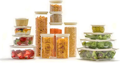 Miniatura 8 de Juego de recipientes de vidrio para alimentos Urban Green con tapa de vidrio, paquete de 3, juego de recipientes de almacenamiento de alimentos
