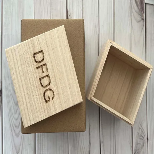 Miniatura 5 de DFDG - Caja de almacenamiento de madera con tapa, decoración de caja de tesoro de madera, para manualidades, sin pintar, caja de madera, caja