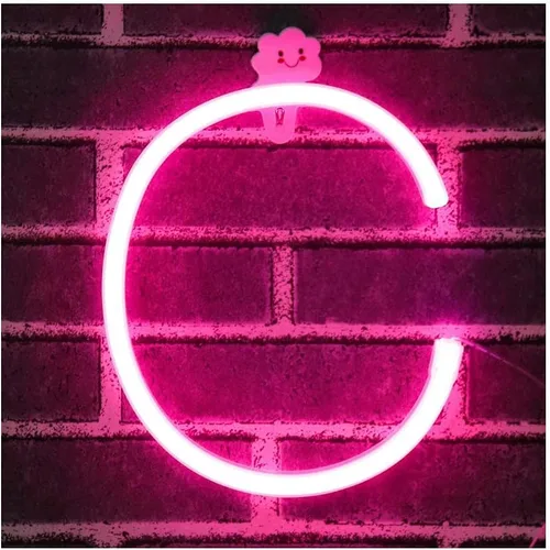 Miniatura 15 de Letrero de neón, letras de neón, letras del alfabeto de neón iluminadas, letras con luces LED, letras de marquesina iluminadas, batería, USB, rosa