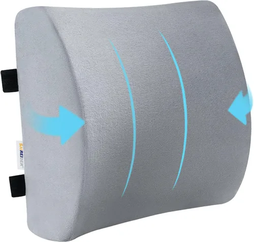 Miniatura 8 de SAIREIDER Almohada cómoda de apoyo lumbar para silla de oficina, almohadas de respaldo de espuma viscoelástica para coche, silla de juegos, silla