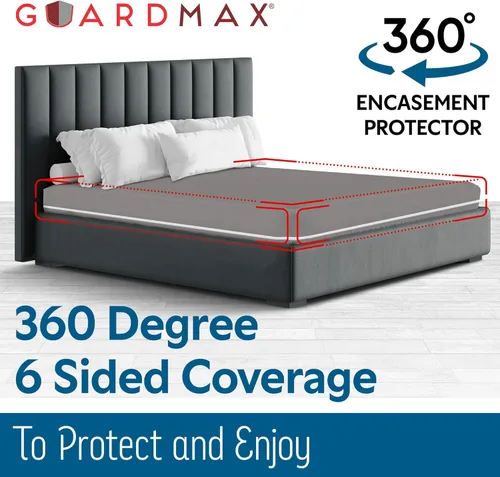 Miniatura 6 de Guardmax Funda de colchón de punto con cremallera, tamaño Queen, impermeable y a prueba de chinches, ropa de cama cómoda, suave y silenciosa con 2