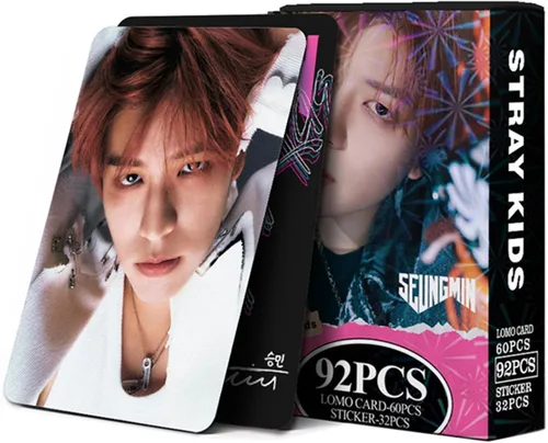 Miniatura 15 de KPOPBP Stray Kids Fotocards 60 PCS SKZ Rock Star Álbum Tarjetas de Fotos con 32 PCS Calcomanías Regalo Kpop Tarjetas Lomo Mercancía para Niños