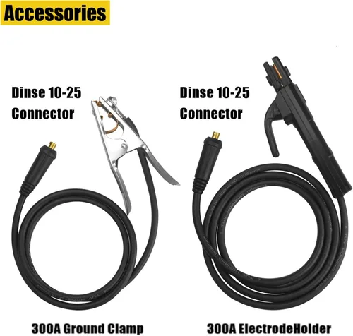 Miniatura 4 de S SIMDER Portaelectrodos de soldadura de 300 A, cable de electrodo MMA, soldadura de arco, abrazadera de tierra y cable de soldadura