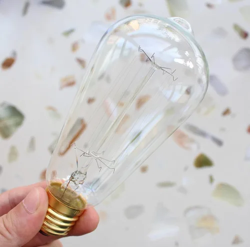 Miniatura 2 de Rolay Paquete de 6 bombillas Edison vintage de 25 vatios con filamento de jaula de ardilla, 110 ~ 130 voltios, base E26