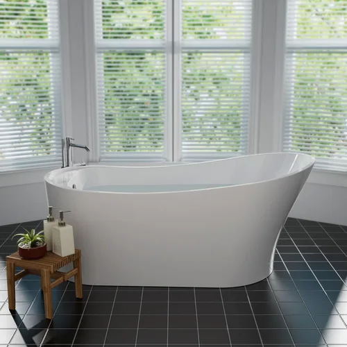 Empava 67" bañera de hidromasaje de inmersión de acrílico de lujo sola bañeras independientes modernas con diseño contemporáneo personalizado