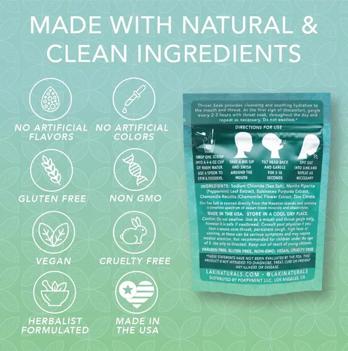 Miniatura 6 de Laki Naturals Bolsa para remojar la garganta de equinácea y menta con cucharada