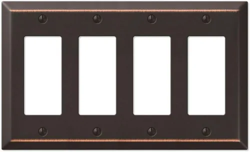 Miniatura 6 de Amerelle Placa de pared, 1 dúplex, acero Bronce envejecido Paquete de 2
