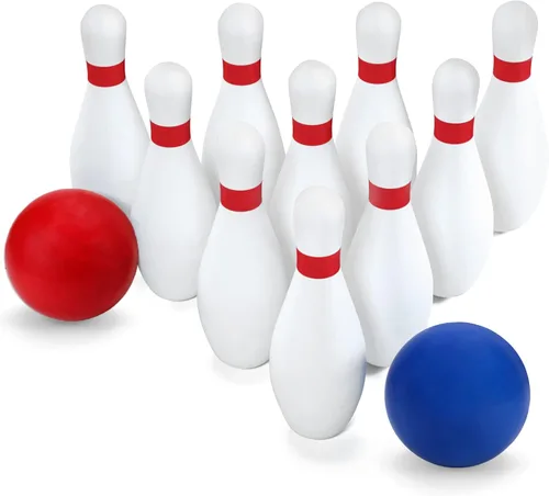 Juego de bolos Phobby para niños con 10 pinos de espuma suave y 2 bolas, juguetes de bolos de Navidad para interiores y exteriores, apto para niños