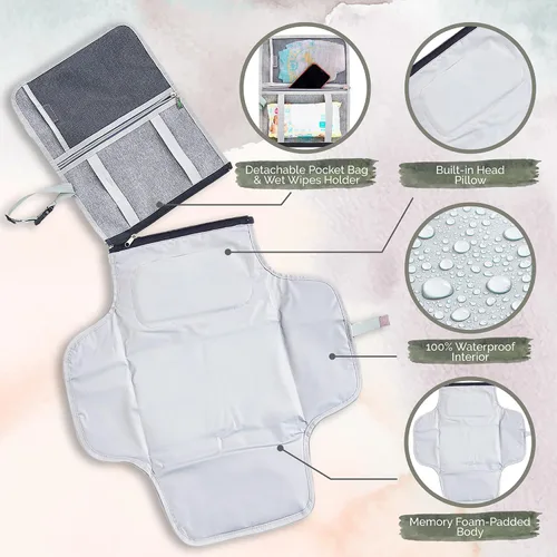 Miniatura 3 de KiddyCare Cambiador de pañales portátil para viajes de bebé Cambiador portátil para bebé recién nacido niña y niño Cambiador de pañales plegable