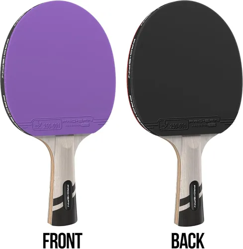 Miniatura 6 de PRO-SPIN Palas de ping pong - Raquetes de tenis de mesa de nivel profesional con fibra de carbono para un control superior Lámina de 7 capas, goma
