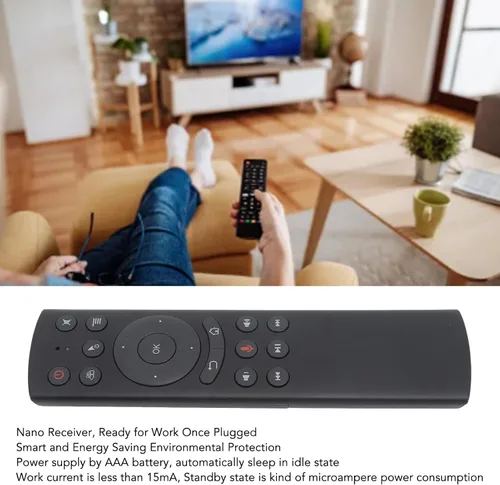 Miniatura 4 de Control remoto de repuesto para caja de TV G10S, control remoto de detección de voz de 2.4G con receptor USB, control de voz para proyector de PC