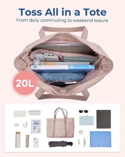 Miniatura 3 de BAGSMART Bolsa grande para mujer, bolsa de hombro de viaje con asa superior con hebilla para esterilla de yoga para gimnasio, trabajo, viajes