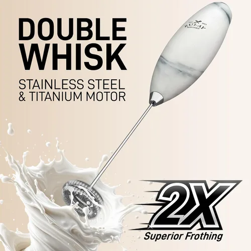 Miniatura 509 de Zulay Milk Boss Espumador de leche potente manual, hace espuma para latte, batidor para mezclar bebidas, café, miniespumador para capuchino, frappé