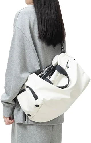 Miniatura 2 de Bolsa de gimnasio de natación, bolsa de viaje deportiva, ligera, para fin de semana, para yoga, casual, mochila de moda, universidad, Blanco, Bolsa