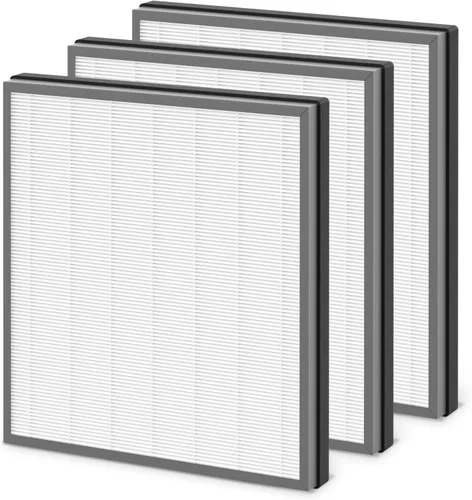 3 paquetes de filtros de repuesto HE402 para Shark HE400 HE401 HE402 HE405 4 ventiladores purificador de filtro de aire, filtración de 3 etapas con
