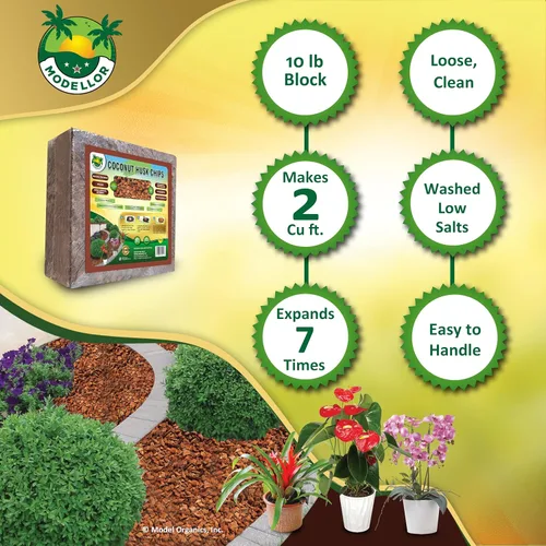 Miniatura 5 de MODELLOR Premium súper lavado, limpio, chips de coco, rinde 2 pies cúbicos de chips sueltos. Sustrato para reptiles, orgánico, absorbe olores