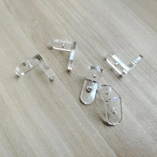 Miniatura 5 de INCREWAY Soportes en L, 20 piezas de soporte de esquina de acrílico transparente de 90 grados, soporte de esquina de ángulo recto para muebles