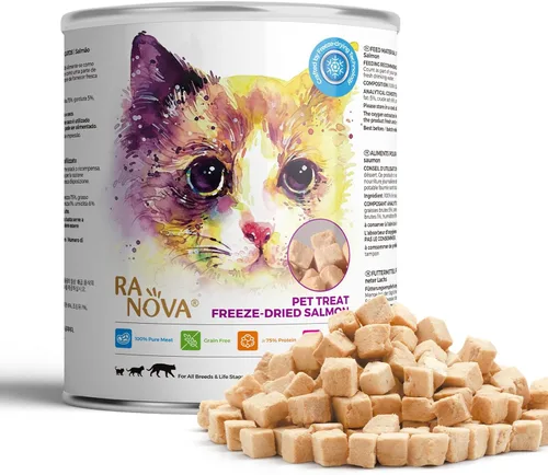 Miniatura 6 de RA NOVA Golosinas liofilizadas para gatos, 100% sin granos de pechuga de pato, cruda, natural equilibrio, ingredientes limitados, bocadillos