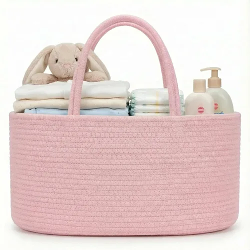 Miniatura 15 de Organizador de pañales de bebé pequeño de lujo – Cubo de almacenamiento para niños y niñas – Bolsa grande y organizador de vehículo con inserciones