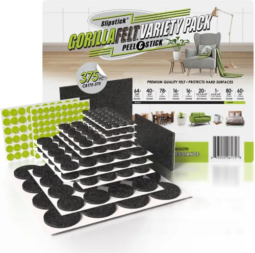 Miniatura 16 de GorillaFelt CB270 - Protectores de piso para muebles (juego de 4) almohadillas de fieltro para muebles con tapa garantizadas para permanecer
