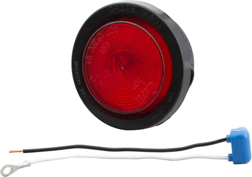Grote 45042 - Luz de marcador redonda de 12 V con lente óptica, 2.5 pulgadas, kit (45812 + 91400 + 67050), rojo