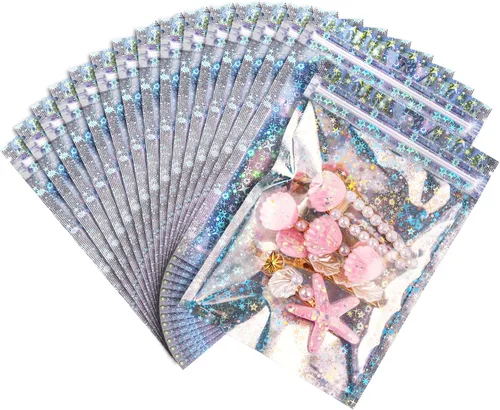 Miniatura 17 de FUNFERY Paquete de 100 sobres de polietileno holográficos autoadhesivos de 4x6 pulgadas, pequeños sobres de envío, sobres, pequeñas bolsas lindas