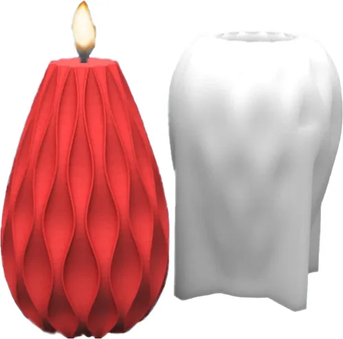 Miniatura 8 de Molde de silicona para velas a rayas de barril Molde de jabón para velas de pilar geométrico, molde de fondant, molde para hornear pastel