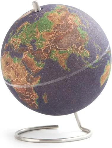 Miniatura 9 de Suck UK Mapa del mundo del globo de corcho con pasadores - Mapa completo del globo del mundo en hermoso corcho mini de 6 pulgadas