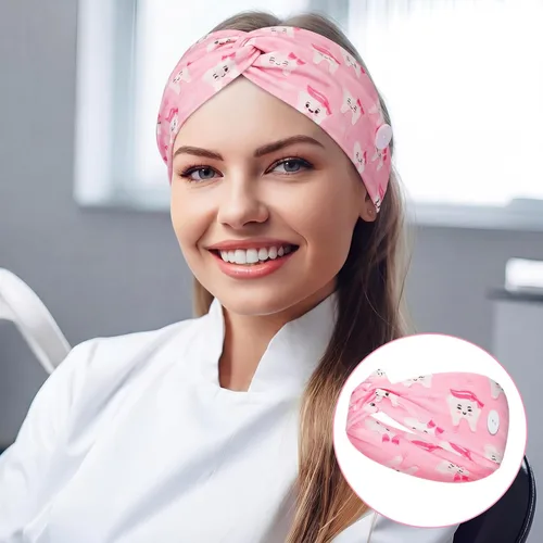 Miniatura 7 de Jexine 20 Pcs Dental Headbands for Women Non Slip Nurse Headbands with Buttons Dental Assistant Accessories Elastic Hair Bands Sweatbands Head Wraps