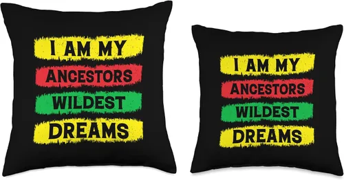 Miniatura 3 de I Am My Ancestors Wildest Dreams Black History Throw Pillow