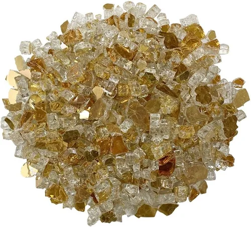 Miniatura 10 de American Fireglass vidrio refractario para fuego, con vidrio para hogar y vidrio para fuego de hoyo, 10 libras, Bronce