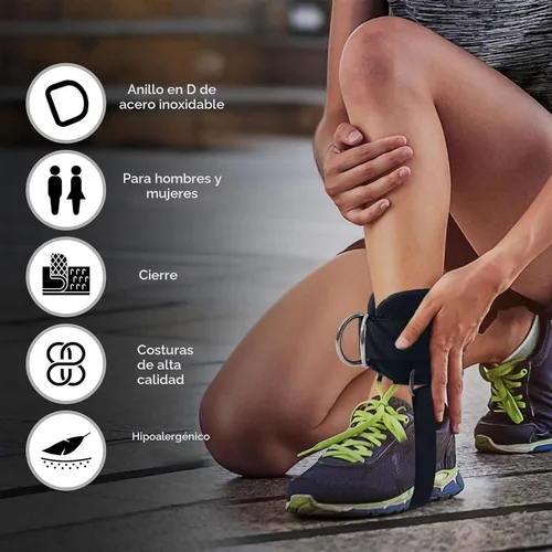 Miniatura 2 de LAVVON Correas de tobillo para máquinas de cable Kickbacks – Accesorios de cable de tobillo ajustables y cómodos para gimnasio, correa de tobillo
