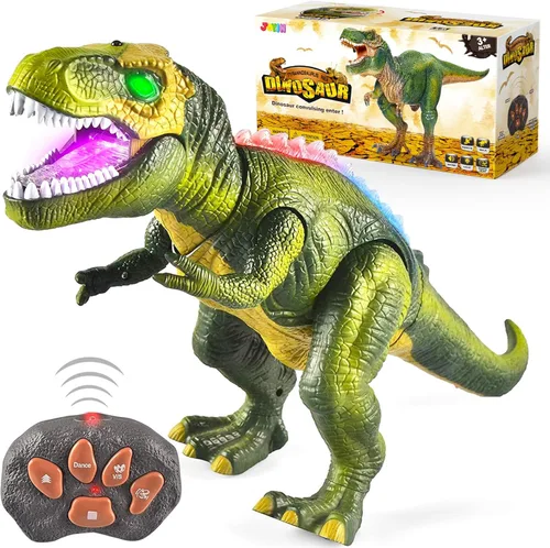 JOYIN Juguete Robot Dinosaurio para Niños de 3+ Años, T.rex Grande con Luz y Sonido de Rugido Realista, Control Remoto para Caminar y Bailar