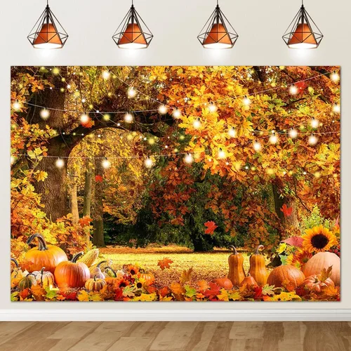 Avezano Telón de fondo de otoño para fotografía, bosque, hojas de arce, paisaje, día de Acción de Gracias, fondo fotográfico para niños, retratos,