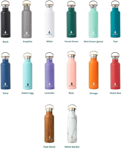 Miniatura 4 de Botella de agua aislada personalizada de 25 oz (25.4 fl oz) de acero inoxidable de alta calidad de doble pared al vacío, botella elemental mejor