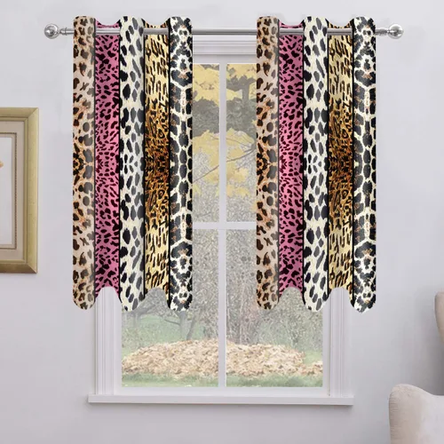 Miniatura 92 de Cortina opaca con estampado de animales salvajes, para oscurecer la habitación, con aislamiento térmico, con ojales para sala, comedor, dormitorio