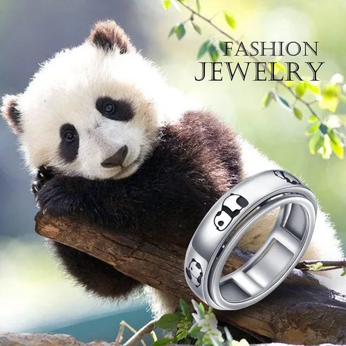 Miniatura 6 de Anillos giratorios para la ansiedad, plata esterlina S925 Fidget Ansiedad Preocupación Alivio del aburrimiento TDAH Autismo Anillos para 2 anillos