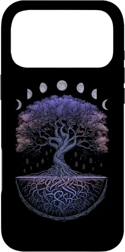Miniatura 21 de Funda para iPhone 11 Pro Max Yggdrasil nórdico árbol de la vida vikinga fases de la luna